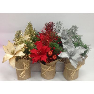 POINSETTIA DECOR 3SURT 8x22cm
