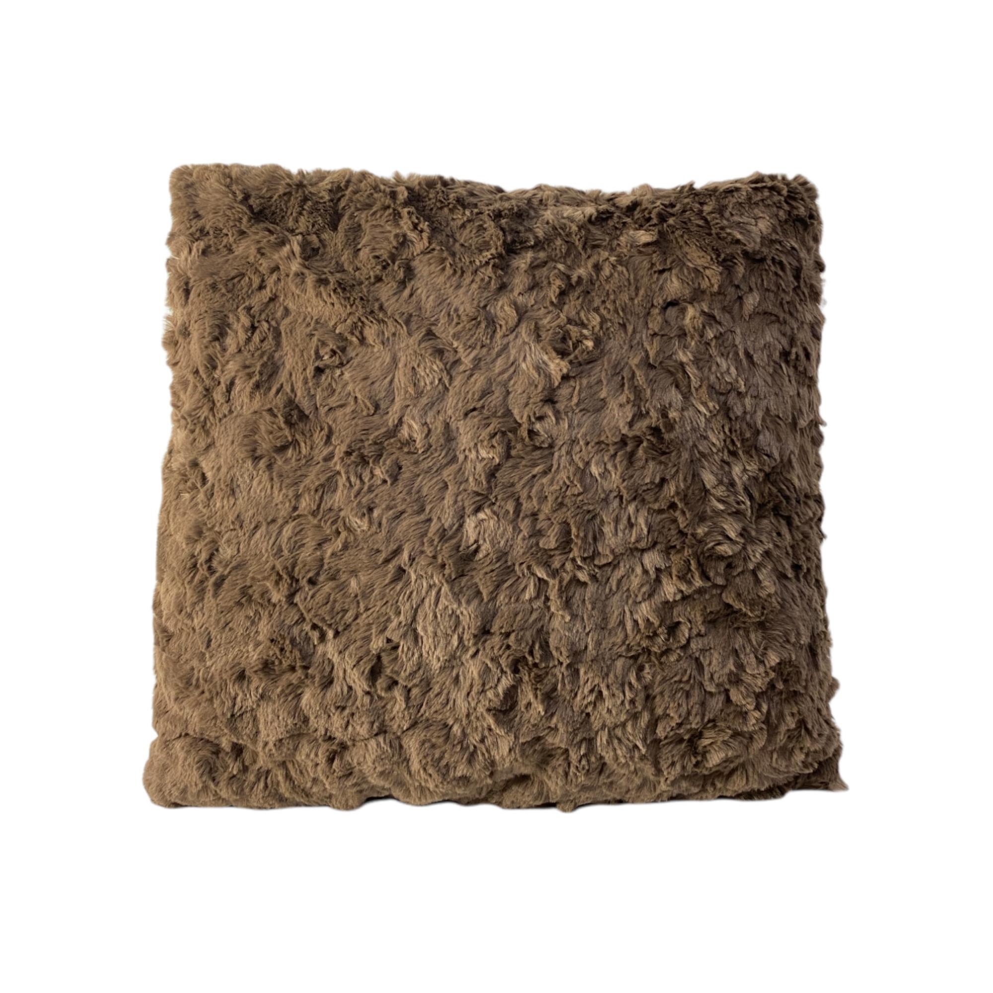 FUR CUSHION DARK BROWN COLOR - 201-8900173