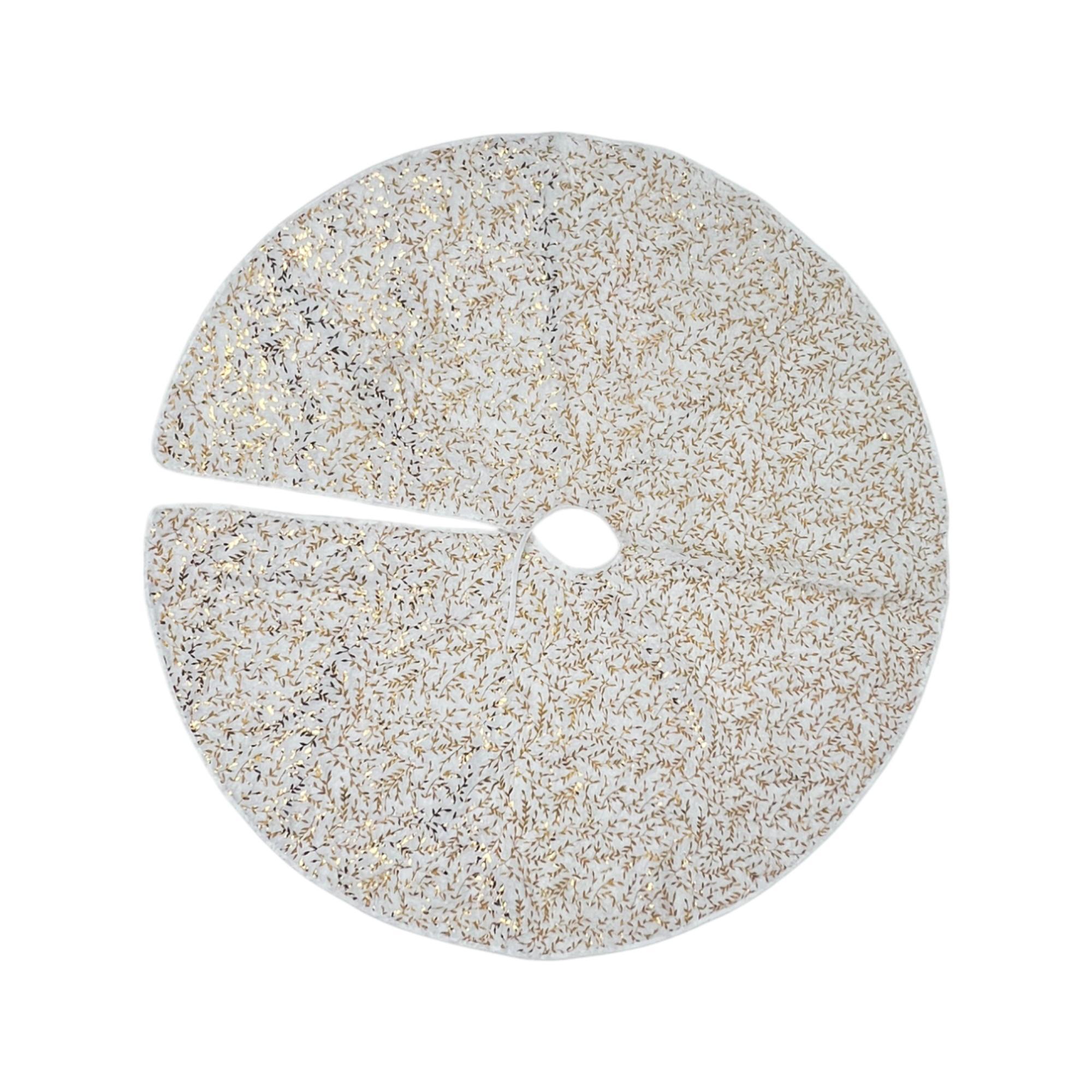 TREE SKIRT WITH FOILED LEAVESPRNTING - 201-8900641
