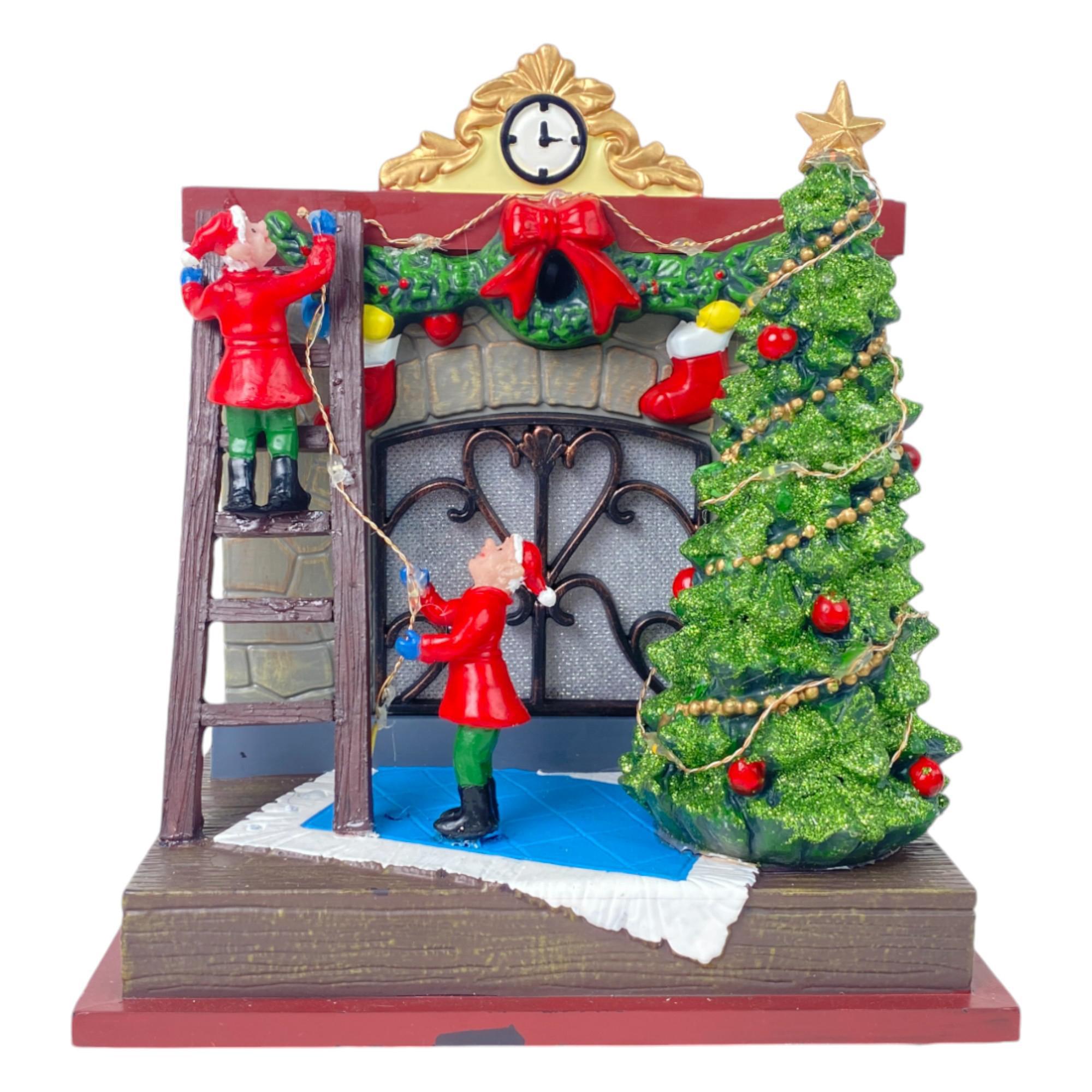 POLY/PLASTIC 7" LED SANTA FIREPLACE (USE 3 PCS 1.5V "AA" B - 201-9400086B