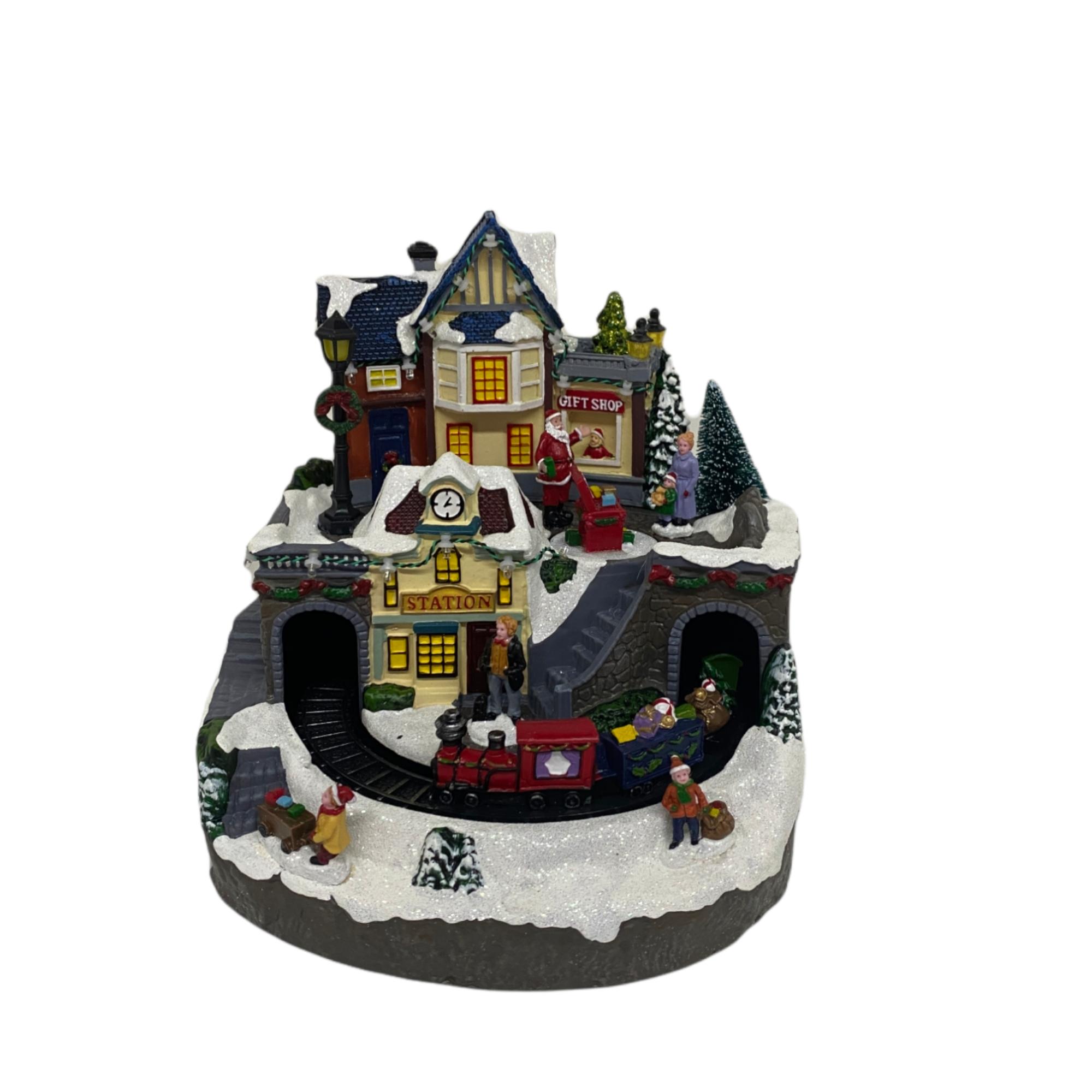 PLASTIC TRAIN STATION W/LED LIGHT AND MOVEMENT (USE 3PCS 1.5 - 201-9500027