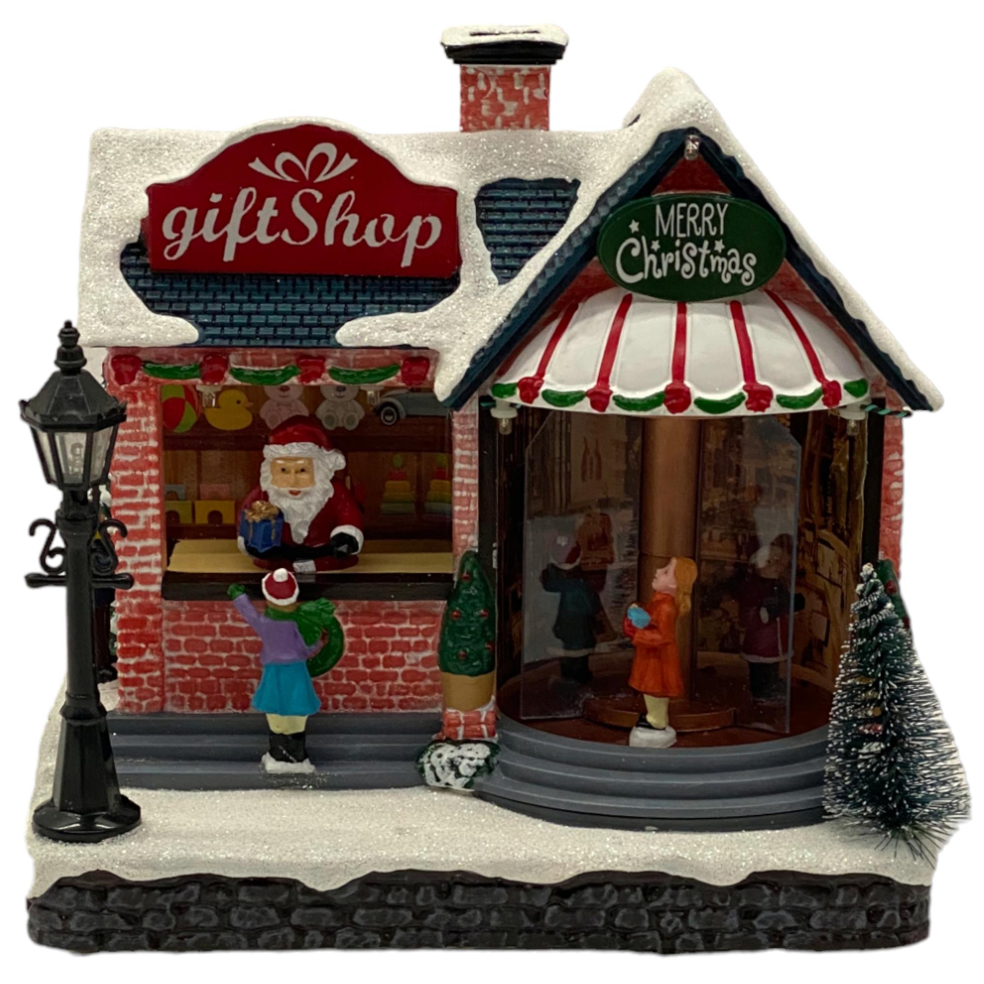 PLASTIC GIFT SHOP W/LED LIGHTAND MOVEMENT (USE 3PCS 1.5V "A - 201-9500067