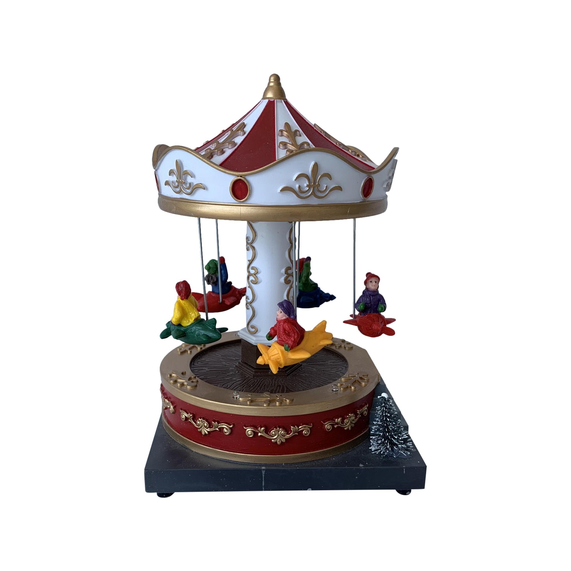 PLASTIC XMAS CAROUSEL W/ LED LIGHT + MUSIC (USE 3X1.5VAA BAT - 201-9600034