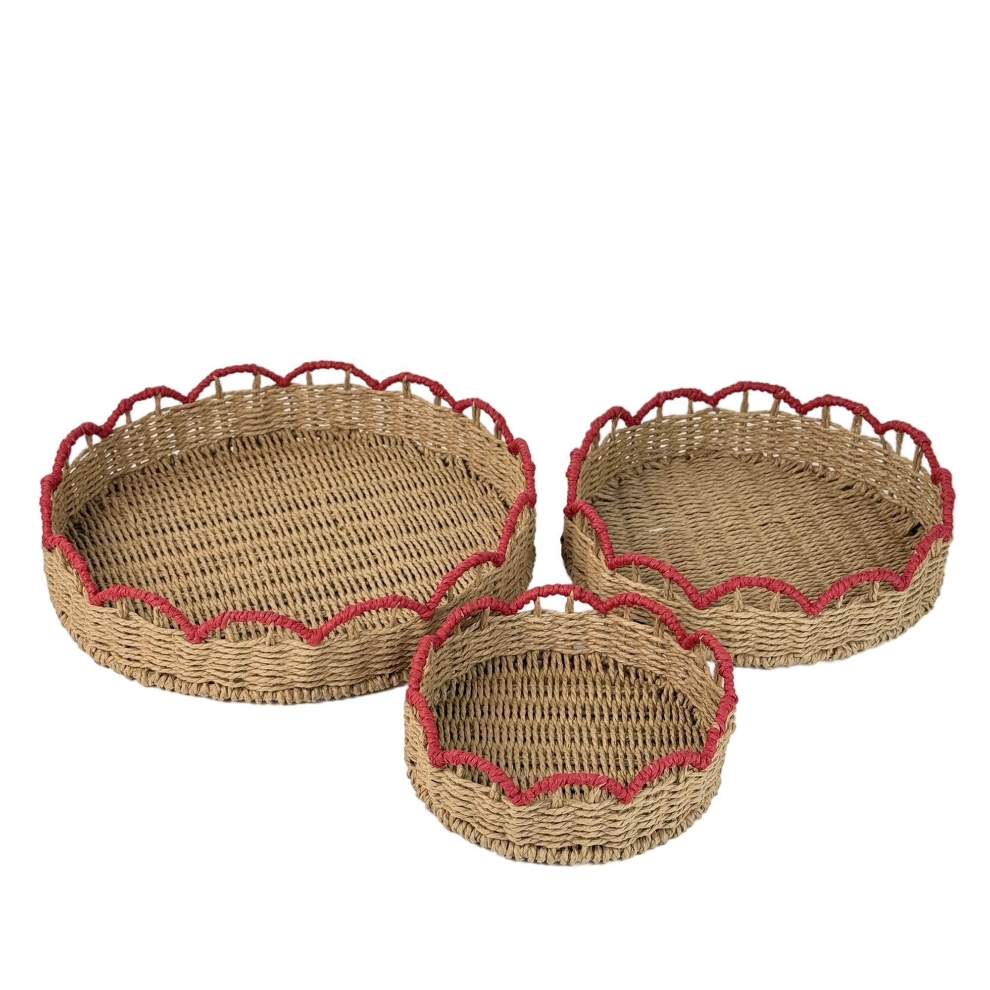 S/3 PAPER BASKET WITH IRON FRAME - 202-2900082