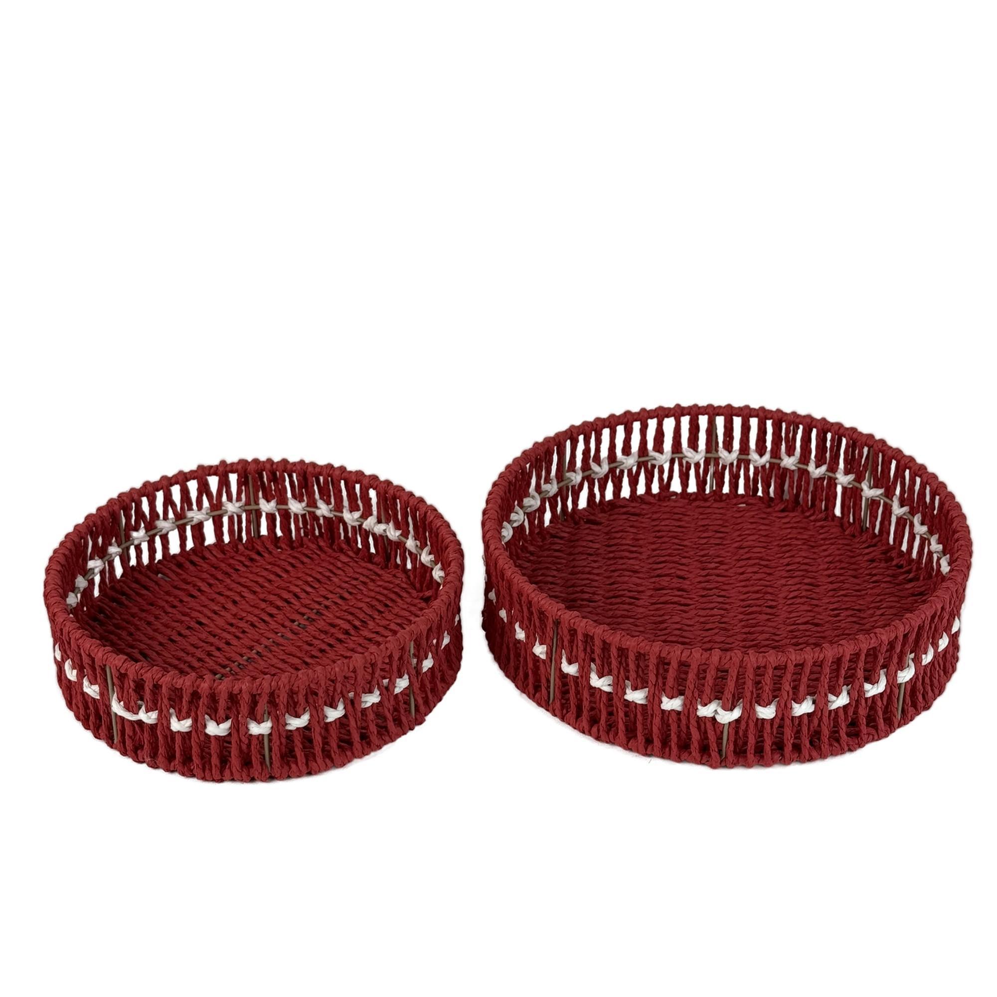 S/2 PAPER BASKET WITH IRON FRAME - 202-2900087