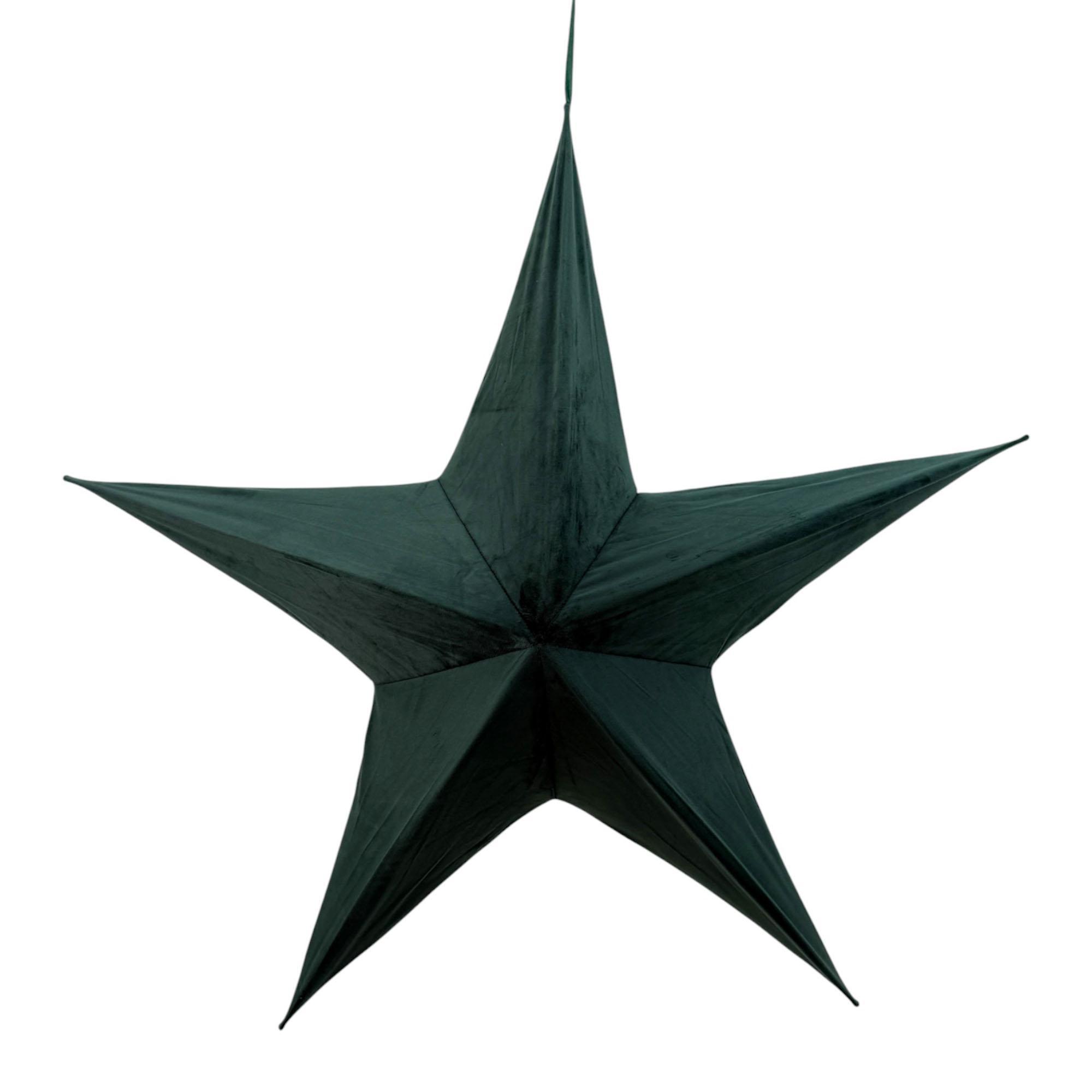 X-MAS STAR 110CM VELVET FABRICGREEN - 202-3800018