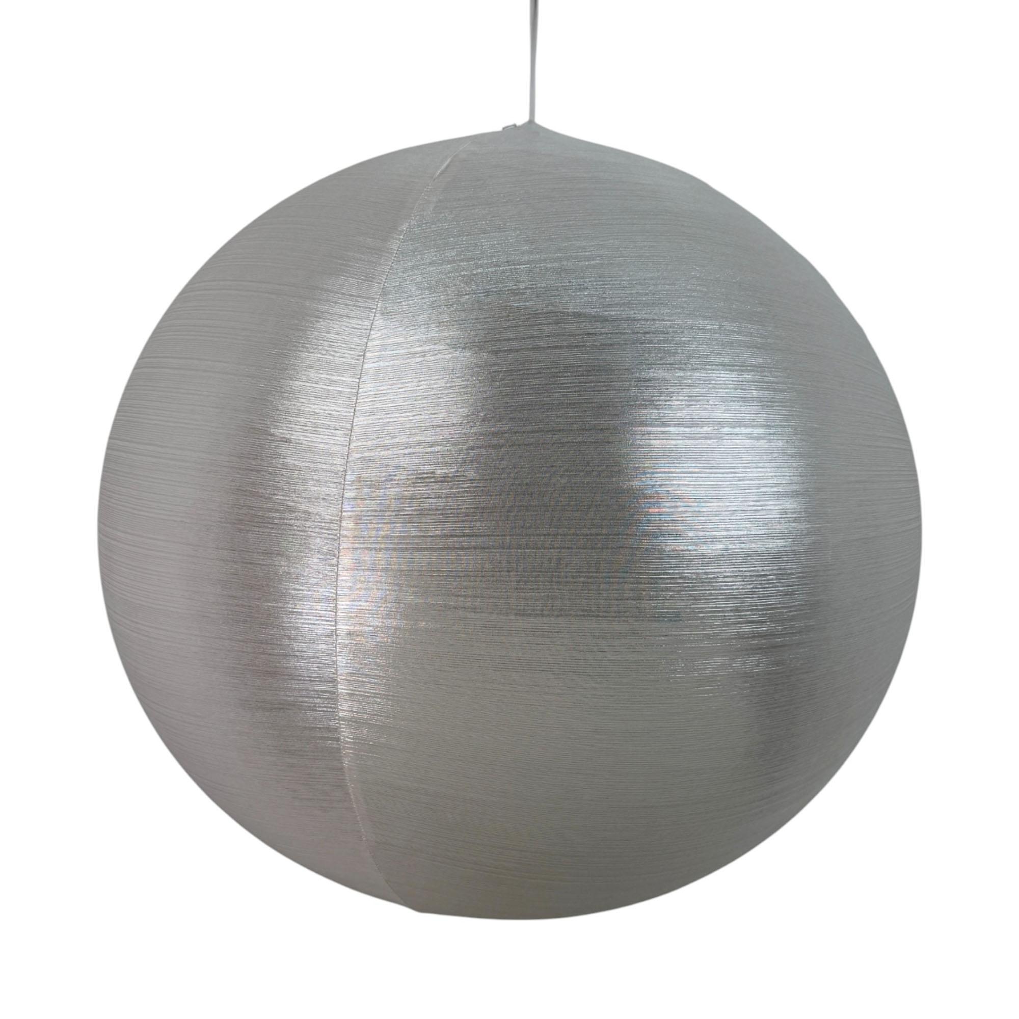X-MAS BALL 80CM METAL FABRIC SILVER - 202-3800027