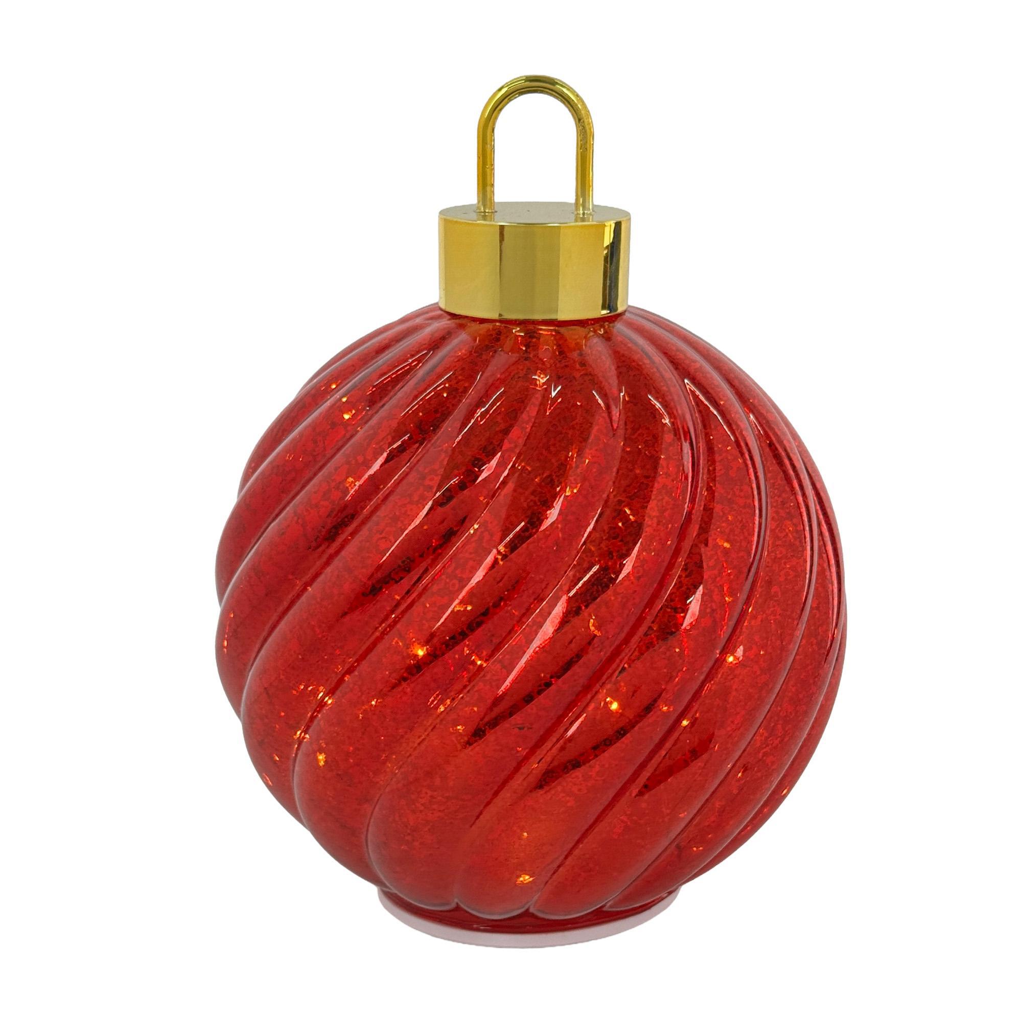 GLASS XMAS BALL W/LIGHT & MOVEMENT - 202-5600052B