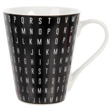set of 4pc mug packed in colour box+PVC cover white letter d - 083-393569