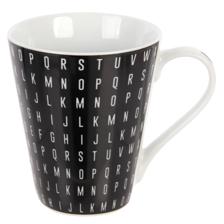 set of 4pc mug packed in colour box+PVC cover white letter d - 083-393569