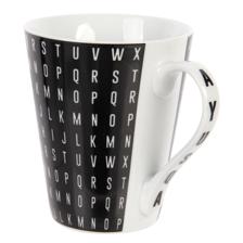 set of 4pc mug packed in colour box+PVC cover white letter d - 083-393569