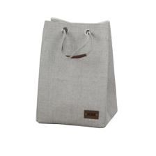 single grey fabric laundry bagwith fabric rope handle - 085-901848