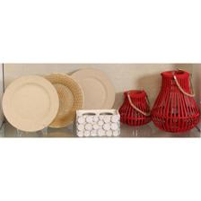grass basket w/wood feet - 088-110041