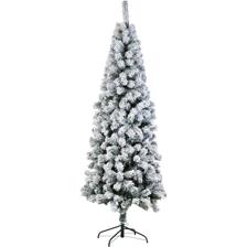 7ft 500tips snowflocked pvc Christmas tree wrapped tree - 110-0100064