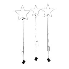Set of metal star garden lightwith warm micro LED B/O(3AA e - 120-0100079