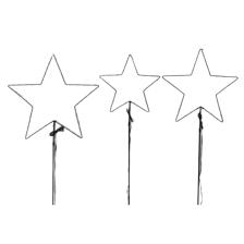 Set of metal star garden lightwith warm micro LED B/O(3AA e - 120-0100079