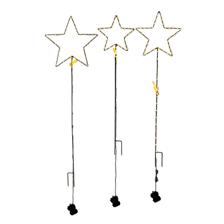 Set of metal star garden lightwith warm micro LED B/O(3AA e - 120-0100079