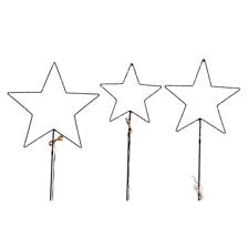 Set of metal star garden lightwith warm micro LED B/O(3AA e - 120-0100079
