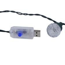 25L LED G25 CHRISTMAS LIGHTS GREEN WIRE WARM BULB USB POWERE - 120-3900419U