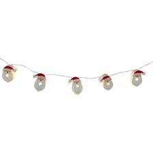 1M string light with wooden santa decoration 10cm  bulb dist - 120-7000060U