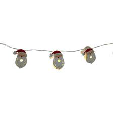 1M string light with wooden santa decoration 10cm  bulb dist - 120-7000060U