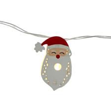 1M string light with wooden santa decoration 10cm  bulb dist - 120-7000060U