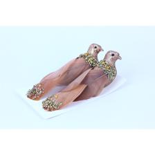 2 PCS GLITTERFEATHER BIRD WITHCLIP - 130-1500086