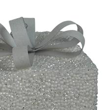 15CM GOLD+WHITE GLITTER GIFT BOX - 130-3200069
