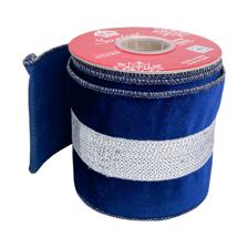 4"X 6 YD navy sequin trim in the center of navy velvet with - 130-350025