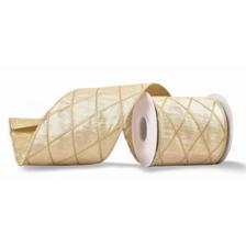 4"X6YD gold dimond embroideryon gold metallic satin with go - 130-350028