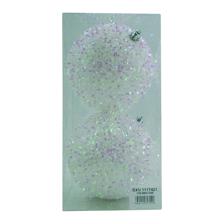 120MM GLITTER BALL W/ TINSEL2PCS PER BOX.

Color:White with - 130-9501355