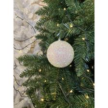 120MM GLITTER BALL W/ TINSEL2PCS PER BOX.

Color:White with - 130-9501355