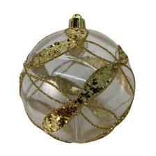 100MM CLEAR PET BALL W/PAINTING GOLD DESIGN +GOLD GLITTER JR - 130-9502574