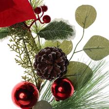 24 WREATH WPOINSETTIAELECTROPLATED BALL PVC PINEBERRYPINE CO - 140-3600049