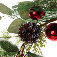 24 WREATH WPOINSETTIAELECTROPLATED BALL PVC PINEBERRYPINE CO - 140-3600049