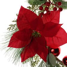 24 WREATH WPOINSETTIAELECTROPLATED BALL PVC PINEBERRYPINE CO - 140-3600049