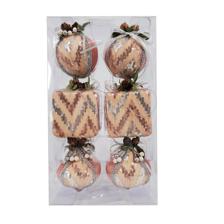 FABRIC ORNAMENT 7~9cmH, 6 ASST - 160-4501165