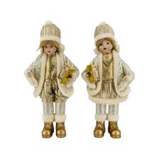 S/2 CAROLLING BOY & GIRL 45.5cmH PORCELAIN HEAD/HANDS - 160-4502082SM