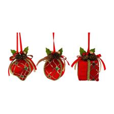 FABRIC ORNAMENT 10~12cmH 3 ASST W/HEADER CARD  A. BALL 11cmH - 160-4502177