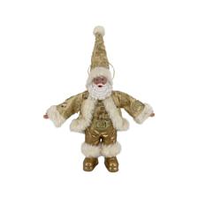 SANTA ORNAMENT 18cmH PLASTIC HEAD/HANDS - 160-4502452