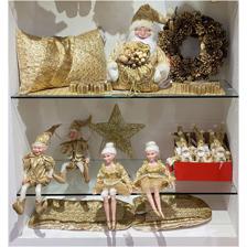 SANTA ORNAMENT 18cmH PLASTIC HEAD/HANDS - 160-4502452