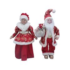 STANDING SANTA & MRS SANTA 45cmH PLASTIC HEAD/HANDS - 160-4503006