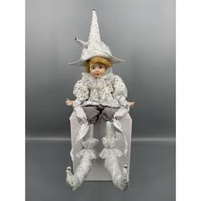SITTING MUSICAL KID JESTER 56cmH PORCELAIN HEAD/HANDS TUNE: - 160-4503226