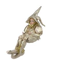 SITTING KID JESTER 56CMH PORCELAIN HEADHANDS - 160-4503963SM