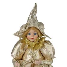 SITTING KID JESTER 56CMH PORCELAIN HEADHANDS - 160-4503963SM