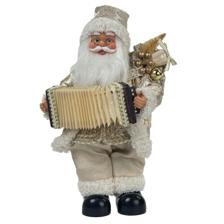 STANDING ACCORDION SANTA 30CMHWMUSIC & MOVEMENT BATTERY OPE - 160-4503989B