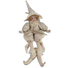 SITTING KID JESTER 56CMH PORCELAIN HEADHANDS - 160-4504170SM