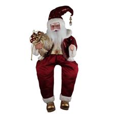 SITTING MUSICAL SANTA 66CMH PLASTIC HEADHANDS SANTA CLAUSE I - 160-4504233