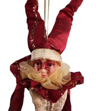 MASK JESTER ORNAMENT 35CMH PLASTIC HEAD - 160-4504259