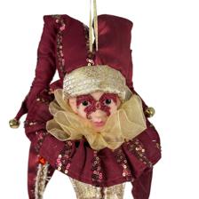 MASK JESTER ORNAMENT 35CMH PLASTIC HEAD - 160-4504259